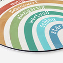 Rundes Alu-Dibond mit Regenbogen - Selbstliebe für Kinder