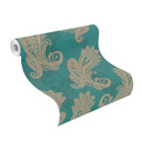 Rasch non-woven tapet, tapetdesign Indian Style opalgrøn lys