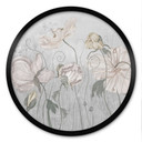 Poster met bloemen in vintage stijl in grijs - Ms Tiff - Rond