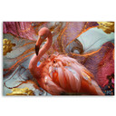 Canvasbillede, Abstraktion af lyserød flamingo