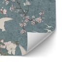 Samoprzylepny panel ścienny do kuchni Żurawie w kolorze Cherry Blossom Rush Blue - Bloomery Decor