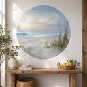 Wandtattoo Ruhiger Strand in Pastellfarben - Cheney - Rund