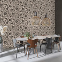 blomstret og non-woven tapet Paraiso sort
