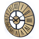 MDF-landhusvægur i trælook med romertal Ø50 cm wallsticker