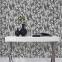 Elle Decoration Vliesbehang Zwart Golvenpatroon