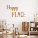 dekoracyjny napis 3D Happy Place - MDF natura