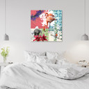 Canvasbillede, Flamingo-collage