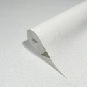 Non-woven tapet med struktur i prikket ensfarvet hvid ensfarvet