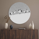 Tableau sur alu-Dibond rond Marchegiani - Des grues dans la neige