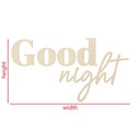 Dekoracja ścienna do sypialni - napis Good Night - topola
