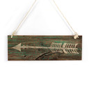 Houten Bordje - Pijl (wit)