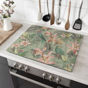Komfurlåge jungle med papegøjer grøn - Bloomery Decor