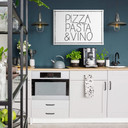 Obraz na płótnie Pizza Pasta & Vino biały