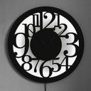 Décoration lumineuse LED en MDF - Horloge moderne