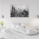 Canvasbillede, Jungle blade beton grå