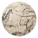 Tableau sur bois Kvilis - Amis des animaux dans la jungle en noir & blanc
