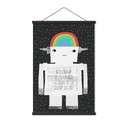 Obraz tkaniny tęczowy robot Sleep Laugh Create - Treechild