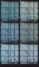 Fototapet med containere blå,Billede 2,70 x 1,59 m