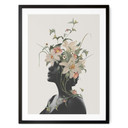 Plakat Frida Floral Studio - Sylwetka kobiety z kwiatami lilii