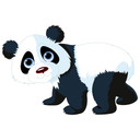 Panda på farten - wallsticker