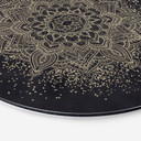 Billede Elegant mandala i sort og guld - Bloomery Decor - rund – print på aluminium (Alu-Dibond)