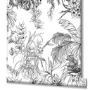 Sort blomstertapet Fototapet til stue soveværelse 2,70 x 2,12 cm