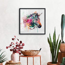 Plakat Heine - Tęczowa Zebra - Kwadrat