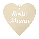 Holzdeko Pappel - Beste Mama Herz