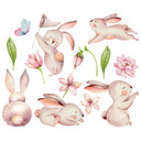 Sticker mural Kvilis - Set de lapins (13 pièces)