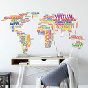 Sticker mural Carte du monde Typographie - Network