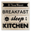 Obraz drewniany If you want Breakfast - czarny - 40x41,5 cm