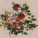 Vintage FlowerPaint tapet i beige grön - non-woven Fototapet Designwalls 2 - 2,55 x 3,5 m