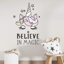 Sticker mural Kvilis - Tête de licorne Believe in magic