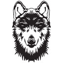 Sticker mural Tête de loup