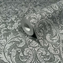 Tapeta z włókniny Ornamental Classic matowa w kolorze antracytowym 