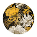Plakat Blossom splendour in ochre - Flower poster round - Jaszke