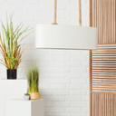 Pendelleuchte Milan, braun, 120 x 70,5 cm, Textil Pendelleuchte