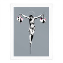 Plakat Banksy - Jezus Chrystus z torbami na zakupy