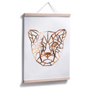 Plakat - Gepard origami - miedziany wygląd