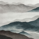 Papier Peint Photo Roerich Light - Paysage Montagneux Brumeux - Sir Edward x Grigory Gladarev