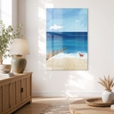 Acrylglas schilderij Zomerstrand met hond aan zee - Rivers