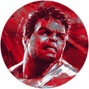 Selvklæbende non-woven tapet - Avengers maleri Hulk - 125 x 125 cm