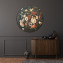 Rundes Leinwandbild Retro Vintage Blumen