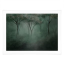 Poster Bosmagie in de ochtendmist groen - Ms Tiff