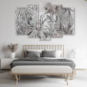 5 stykke lærredstryk Mosaikjungle