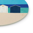 Glazen schilderij Strandhuisjes aan zee - Rivers - Rond