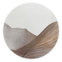 Billede Minimalistisk bjergskitse - Alma - rund – print på aluminium (Alu-Dibond)