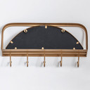 Metall Wandregal Spiegel mit Kleiderhaken - Goldoptik - 60x29x14 cm