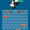 Tapet - Mickey tager ud og surfer - 200 x 280 cm