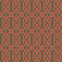 retro tapet i grafisk stil grøn orange - vintage geometrisk non-woven tapet